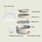 bella Electric Egg Cooker, 7 Eggs Capacity Tray, Single Stack, for Poached, Scrambled, Hard, Medium & Soft Boiled Eggs, Omelets and Steamed Dumplings, Auto Shutoff, 360 Watt, Oatmilk