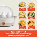 bella Electric Egg Cooker, 7 Eggs Capacity Tray, Single Stack, for Poached, Scrambled, Hard, Medium & Soft Boiled Eggs, Omelets and Steamed Dumplings, Auto Shutoff, 360 Watt, Oatmilk