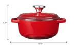 Lodge 1.5 Quart Enameled Cast Iron Dutch Oven with Lid – Dual Handles – Oven Safe up to 500° F or on Stovetop - Use to Marinate, Cook, Bake, Refrigerate and Serve – Red