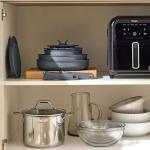 T-fal Ingenio Essentials Cookware Set with Detachable/Removable Handle 11 Piece, Granite Titanium Non Stick, Oven Broiler Safe 500F, Stackable, Pots and Pans Set, Frying Pans, Dishwasher Safe, Gray