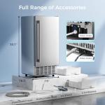 Kismile Nugget Ice Maker Under Counter, Pebble Ice Machine, 80Lbs per Day, 24H Timer, Self Cleaning, Double Ice Baskets, Home & Office(Silver)