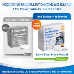 Ice Machine Cleaner Tablets Descaler (32 Pack) – Nickel-Safe Countertop Portable Commercial Ice Maker Cleaning – Remove Hard Water Buildup, Odor-Free, Crystal Clear Ice