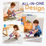 VARANO 3-in-1 Kids Vacuum That Really Works, Toddler Toy Vacuum Cleaning Toys for Kids Aged 3+, Fun Working Play Vacuum Cleaner with Working Suction for Realistic Pretend Play
