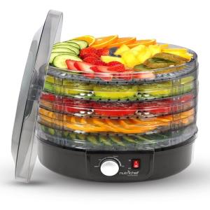 NutriChef Food Dehydrator Machine - Professional Electric Multi-Tier Food Preserver, Meat or Beef Jerky Maker, Fruit & Vegetable Dryer with 5 Stackable Trays