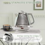 Evoloop Electric Tea Kettle, 1500W /1.0L Hot Water Boiler Heater Pot, Retro Small Electric Kettle, 100% Stainless Steel BPA Free Electric Teapot, Auto Shut-Off & Boil-Dry Protection