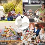 BSTKEY 150ML Ceramic Butter Warmer Set with Ceramic Rectangle Dish, Mini Fondue Pot Melting Pot Set, Melt Hot Pot Bowl Set For Cheese Chocolate Butter Caramel, with 2 Forks