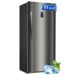 21 cu.ft Upright Freezer, Freezer Upright Frost Free Upright Freezers with LED Display,Stainless Steel Convertible Refrigerator Freezer for Garage,Kitchen Use