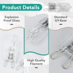 4Pcs WB25T10102 Lamp Halogen Bulb - G9 Bulb 40W 120V (Replaces 318946400, 3025992, WB08T10045) - Oven Light Bulbs Compatible with GE, Electrolux, Kenmore Range Oven Microwave Light