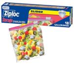 Ziploc Gallon Food Storage Slider Bags, Durable, 18 Count (Packaging May Vary)