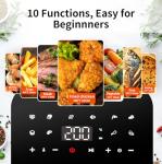 TOKIT Kitchen Air Fryer Countertop 10-in-1 with 4.8 QT Capacity Airfryer 95% Less Oil, 100+ Recipes, 1500W Max 400℉,Roast, Reheat, Dehydrate, Bake, Broil & More, Nonstick Basket Dishwasher-Safe, Gift