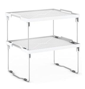 ums Kitchen Shelves Cabinet Organizer, Stackable Freezer Rack, Cupboard Box Organizer, Shelf Riser, Usable Storage Rack for Spice, Fridge Shelf Riser (12x11 inch)