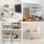 ums Kitchen Shelves Cabinet Organizer, Stackable Freezer Rack, Cupboard Box Organizer, Shelf Riser, Usable Storage Rack for Spice, Fridge Shelf Riser (12x11 inch)