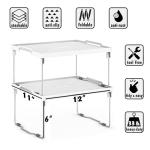 ums Kitchen Shelves Cabinet Organizer, Stackable Freezer Rack, Cupboard Box Organizer, Shelf Riser, Usable Storage Rack for Spice, Fridge Shelf Riser (12x11 inch)