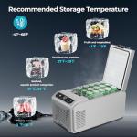 Electactic 12 Volt Electric Cooler, 15.79QT(15L) Car Fridge, Portable Refrigerator with Intelligent Control Panel, 12V Cooler -4℉~68℉, Portable Freezer AC/DC for Camping, Travel, Truck