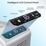 Electactic 12 Volt Electric Cooler, 15.79QT(15L) Car Fridge, Portable Refrigerator with Intelligent Control Panel, 12V Cooler -4℉~68℉, Portable Freezer AC/DC for Camping, Travel, Truck