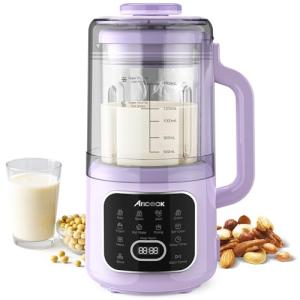 Ariceck N4 Nut Milk Maker Machine, 50OZ 11-in-1 Automatic Multi-Function Milk Machine for Almond Milk, Oat, Soy, Yogurt,Juice with Self-Cleaning, Delay Timer & Keep Warm Ultra-Quiet(Purple)