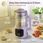 Ariceck N4 Nut Milk Maker Machine, 50OZ 11-in-1 Automatic Multi-Function Milk Machine for Almond Milk, Oat, Soy, Yogurt,Juice with Self-Cleaning, Delay Timer & Keep Warm Ultra-Quiet(Purple)