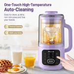 Ariceck N4 Nut Milk Maker Machine, 50OZ 11-in-1 Automatic Multi-Function Milk Machine for Almond Milk, Oat, Soy, Yogurt,Juice with Self-Cleaning, Delay Timer & Keep Warm Ultra-Quiet(Purple)