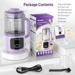 Ariceck N4 Nut Milk Maker Machine, 50OZ 11-in-1 Automatic Multi-Function Milk Machine for Almond Milk, Oat, Soy, Yogurt,Juice with Self-Cleaning, Delay Timer & Keep Warm Ultra-Quiet(Purple)