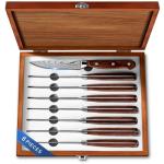 Emojoy Steak Knives,8-Piece Set Practical Table knife,German Stainless Steel Serrated Steak Knives,Wooden Gift Box