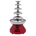 Commercial Chocolate Fountain, 5 Tier 7 Ibs Large Commercial Hot Chocolate Fondue Tower, 230W Electric Chocolate Fondue Fountain Machine 86-230℉ Temperature Adjustable (Red)