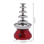Commercial Chocolate Fountain, 5 Tier 7 Ibs Large Commercial Hot Chocolate Fondue Tower, 230W Electric Chocolate Fondue Fountain Machine 86-230℉ Temperature Adjustable (Red)