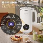 8 IN 1 Nut Milk Maker Machine, 1000ml Capacity Homemade Almond, Oat, Coconut, Soy, Plant Based Milks and Non Dairy Beverages, Automatic Soy Milk Maker Blender with Delay Start/Keep Warm/Boil Water