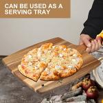 17"x13" Large Acacia Wood Cutting Board with Handle Big Wooden Charcuterie Boards Butcher Block Meat Cutting Boards for Kitchen Decor Bread Cheese Serving Platter Thick Teak Chopping Board Food Tray