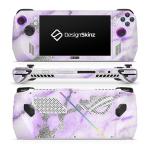 DesignSkinz - Compatible with Rog Ally - PC Skin Decal Protective Scratch Resistant Vinyl Wrap Gaming Cover - Purple Marble & Digital Silver Foil V3