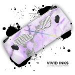 DesignSkinz - Compatible with Rog Ally - PC Skin Decal Protective Scratch Resistant Vinyl Wrap Gaming Cover - Purple Marble & Digital Silver Foil V3