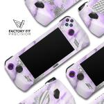 DesignSkinz - Compatible with Rog Ally - PC Skin Decal Protective Scratch Resistant Vinyl Wrap Gaming Cover - Purple Marble & Digital Silver Foil V3