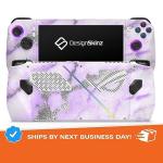 DesignSkinz - Compatible with Rog Ally - PC Skin Decal Protective Scratch Resistant Vinyl Wrap Gaming Cover - Purple Marble & Digital Silver Foil V3