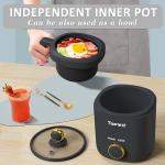 TOPWIT Rice Cooker Small, Mini Rice Cooker 2 Cups Uncooked, 1.2L Portable Rice Maker with Non-stick Coating, BPA Free, One Touch & Keep Warm Function, Grey