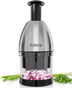 Fullstar Vegetable Chopper - Onion Chopper - Pro Food Slicer - Veggie Cutter with Container - Hand Dicer - Slicer & Dicer (Silver)