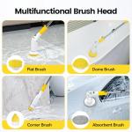 StarVal Electric Spin Scrubber, Cordless Cleaning Brush Shower Scrubber Up to 550 RPM with 9 Replaceable Brush Heads, Bathroom Scrubber Adjustable Extension Handle for Bathroom Kitchen Car (Yellow)