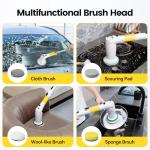 StarVal Electric Spin Scrubber, Cordless Cleaning Brush Shower Scrubber Up to 550 RPM with 9 Replaceable Brush Heads, Bathroom Scrubber Adjustable Extension Handle for Bathroom Kitchen Car (Yellow)