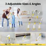 StarVal Electric Spin Scrubber, Cordless Cleaning Brush Shower Scrubber Up to 550 RPM with 9 Replaceable Brush Heads, Bathroom Scrubber Adjustable Extension Handle for Bathroom Kitchen Car (Yellow)