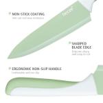 hecef 15 Pieces Kitchen Knife Set with Built-in Sharpening Wooden Block, Dishwasher Safe, High Carbon Stainless Steel Knife Block Set with Steak Knives, Kitchen Scissors, Green