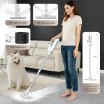 YKYI Steam Mop, Detachable 10 in 1 Multipurpose Steamer with 11 Attachments, Handheld Steam Cleaner for Home, Hardwood Floors, Laminate, Marble, Tile, Grout, Carpet, Windows Cleaning (Pearl white)