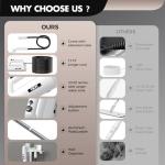 YKYI Steam Mop, Detachable 10 in 1 Multipurpose Steamer with 11 Attachments, Handheld Steam Cleaner for Home, Hardwood Floors, Laminate, Marble, Tile, Grout, Carpet, Windows Cleaning (Pearl white)