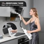 YKYI Steam Mop, Detachable 10 in 1 Multipurpose Steamer with 11 Attachments, Handheld Steam Cleaner for Home, Hardwood Floors, Laminate, Marble, Tile, Grout, Carpet, Windows Cleaning (Pearl white)