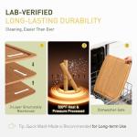 Lightweight Durable Bamboo Cutting Board with Non-Slip Feet, Non Toxic Wooden Cutting Board for Kitchen Heat-Resistant Chopping & Charcuterie Board with Juice Groove Kitchen Essentials for Meat
