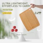 Lightweight Durable Bamboo Cutting Board with Non-Slip Feet, Non Toxic Wooden Cutting Board for Kitchen Heat-Resistant Chopping & Charcuterie Board with Juice Groove Kitchen Essentials for Meat