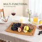 Lightweight Durable Bamboo Cutting Board with Non-Slip Feet, Non Toxic Wooden Cutting Board for Kitchen Heat-Resistant Chopping & Charcuterie Board with Juice Groove Kitchen Essentials for Meat