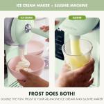 GreenPan Frost Ice Cream Maker & Slushie Machine, Soft Serve, Sorbet, Margaritas, Milkshakes, Frozen Yogurt, No Pre-Freezing, Ready in 15 Mins, 6 Modes, 7 Textures, Self-Cleaning, Family Size, Green