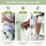 GreenPan Frost Ice Cream Maker & Slushie Machine, Soft Serve, Sorbet, Margaritas, Milkshakes, Frozen Yogurt, No Pre-Freezing, Ready in 15 Mins, 6 Modes, 7 Textures, Self-Cleaning, Family Size, Green