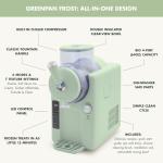 GreenPan Frost Ice Cream Maker & Slushie Machine, Soft Serve, Sorbet, Margaritas, Milkshakes, Frozen Yogurt, No Pre-Freezing, Ready in 15 Mins, 6 Modes, 7 Textures, Self-Cleaning, Family Size, Green