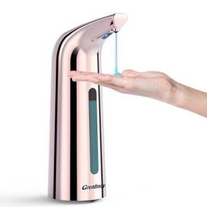 Greatmay Convenient Automatic Soap Dispenser,4 Adjustable Levels Touchless Hand Sanitizer Pump with Infrared Sensor, 400 ml Countertop Electric Soap Dispenser
