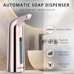 Greatmay Convenient Automatic Soap Dispenser,4 Adjustable Levels Touchless Hand Sanitizer Pump with Infrared Sensor, 400 ml Countertop Electric Soap Dispenser