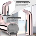 Greatmay Convenient Automatic Soap Dispenser,4 Adjustable Levels Touchless Hand Sanitizer Pump with Infrared Sensor, 400 ml Countertop Electric Soap Dispenser